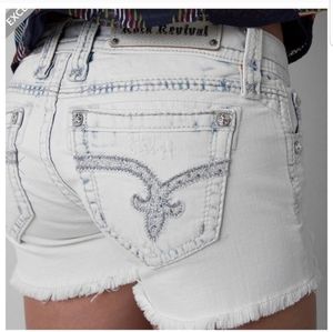 NWOT Rock revival distressed Jean shorts